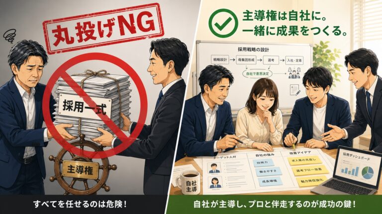 求人内製化の第一歩は、業者への丸投げをやめること